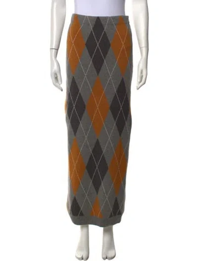 Pre-owned Ronny Kobo Merino Wool Long Skirt In Multicolor