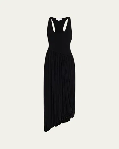 Ronny Kobo Meyer Racerback Knit High-low Maxi Dress In Black
