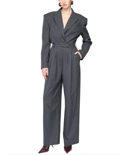 Ronny Kobo Michelle Wool-blend Jumpsuit In Ccw-charcoal White