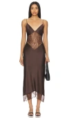Ronny Kobo Women's Drew Silk Lace-panel Maxi Dress In Chocolate