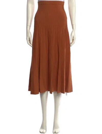 Pre-owned Ronny Kobo Midi Length Skirt In Brown