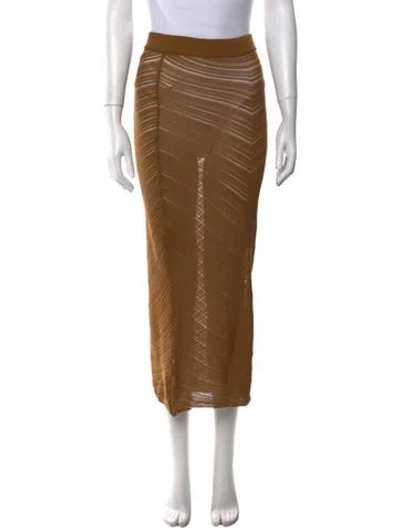 Pre-owned Ronny Kobo Midi Length Skirt In Brown