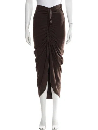 Pre-owned Ronny Kobo Midi Length Skirt In Brown