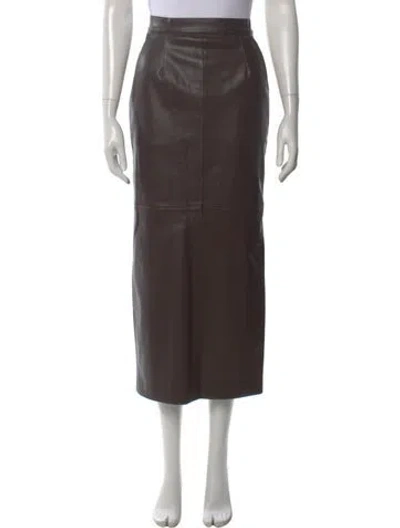 Pre-owned Ronny Kobo Midi Length Skirt In Brown