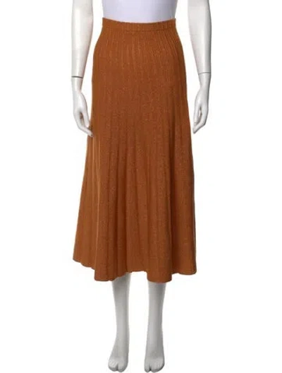 Pre-owned Ronny Kobo Midi Length Skirt In Orange