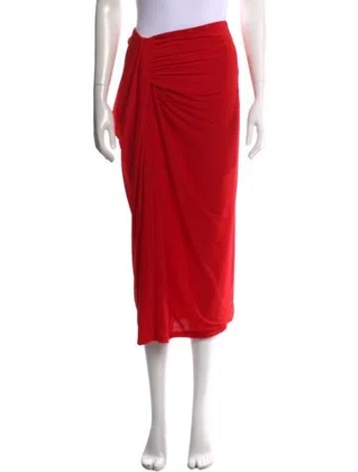 Pre-owned Ronny Kobo Midi Length Skirt W/ Tags In Red