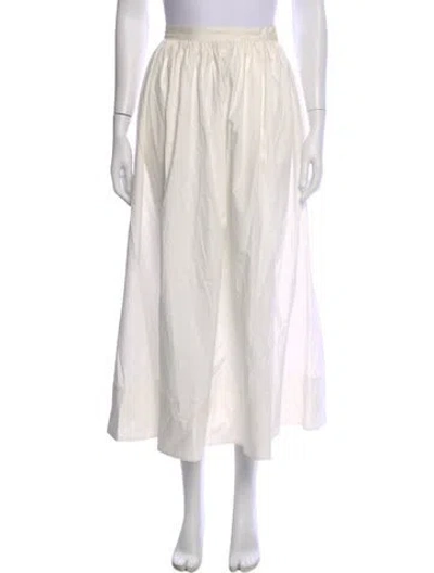Pre-owned Ronny Kobo Midi Length Skirt In White