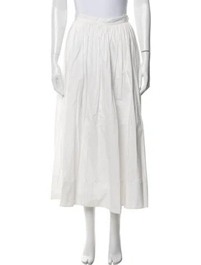 Pre-owned Ronny Kobo Midi Length Skirt In White