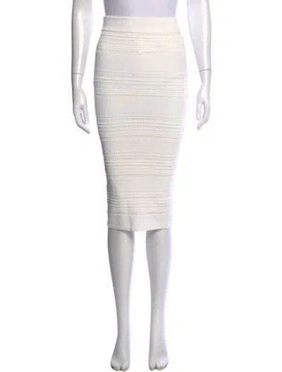 Pre-owned Ronny Kobo Midi Length Skirt In White