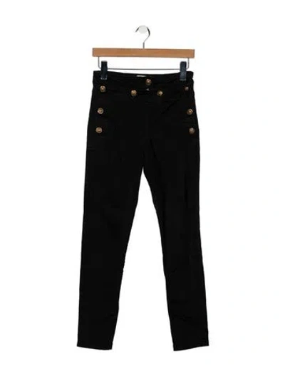 Pre-owned Ronny Kobo Mid-rise Skinny Leg Jeans In Black