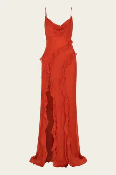 Ronny Kobo Milena Dress In Burnt Orange