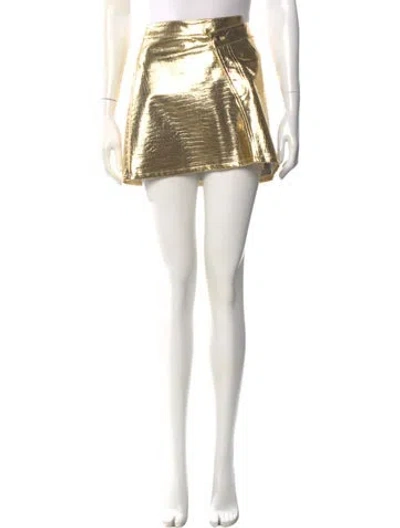 Pre-owned Ronny Kobo Mini Skirt In Gold