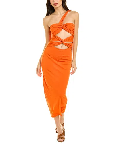Ronny Kobo Mirabella Midi Dress In Orange