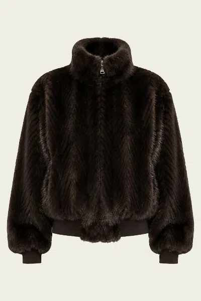 Ronny Kobo Mischa Jacket In Brown Multi In Black