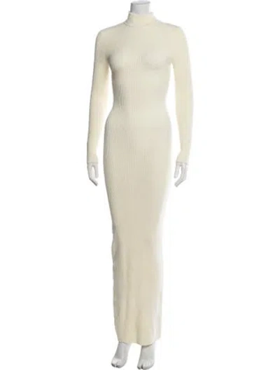 Pre-owned Ronny Kobo Mock Neck Long Dress In Yellow
