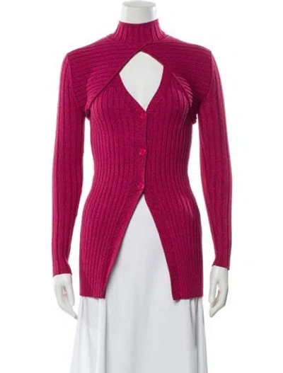 Pre-owned Ronny Kobo Mock Neck Long Sleeve Top In Pink