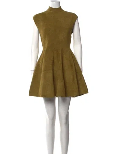 Pre-owned Ronny Kobo Mock Neck Mini Dress W/ Tags In Green