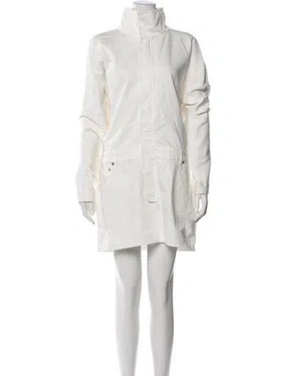 Pre-owned Ronny Kobo Mock Neck Mini Dress W/ Tags In White