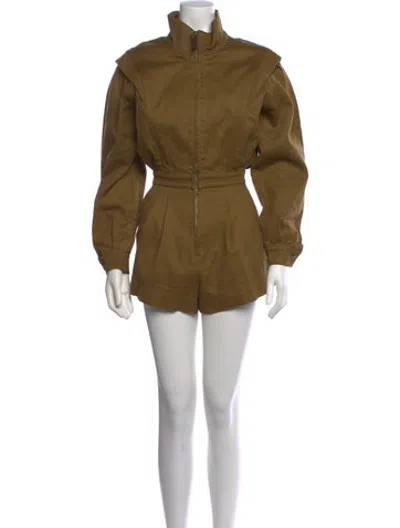 Pre-owned Ronny Kobo Mock Neck Romper W/ Tags In Neutrals