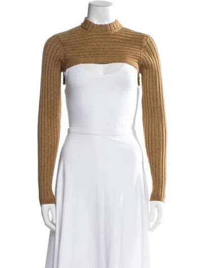 Pre-owned Ronny Kobo Mock Neck Sweater In Neutral