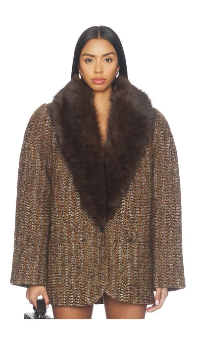 Ronny Kobo Morrison Coat In Brown