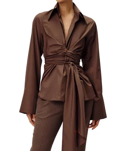 Ronny Kobo Moscow Top In Mocha In Brown