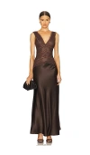 Ronny Kobo Naila Dress In Chocolate Brown