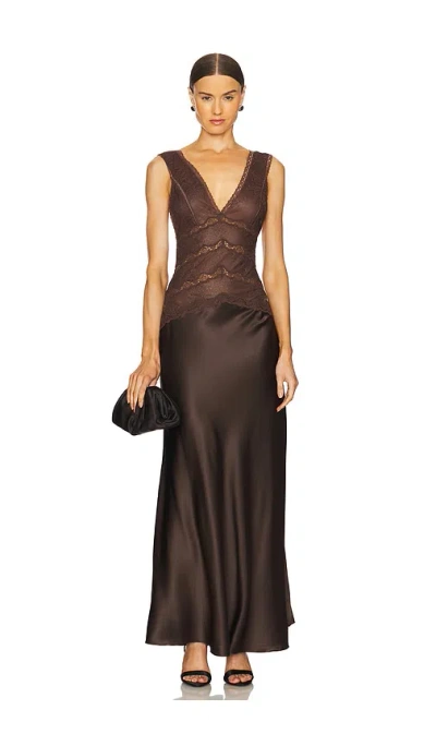 Ronny Kobo Naila Dress In Chocolate Brown