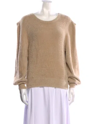 Pre-owned Ronny Kobo Nylon Scoop Neck Sweater In Neutral