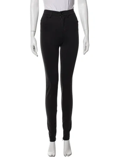 Pre-owned Ronny Kobo Nylon Skinny Leg Pants In Black