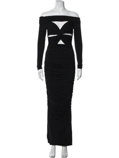 Pre-owned Ronny Kobo Off-the-shoulder Long Dress W/ Tags In Black