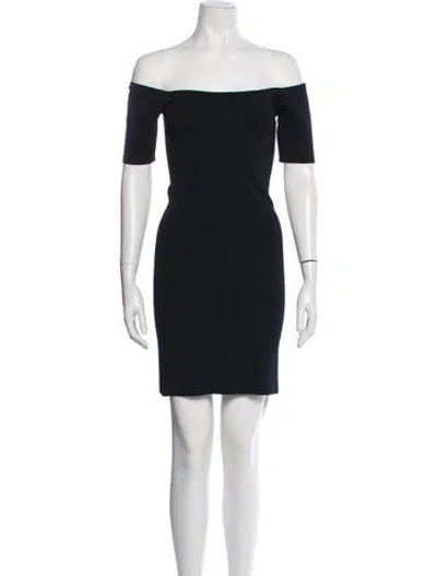 Pre-owned Ronny Kobo Off-the-shoulder Mini Dress In Blue