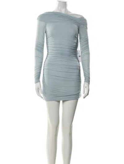 Pre-owned Ronny Kobo Off-the-shoulder Mini Dress W/ Tags In Blue
