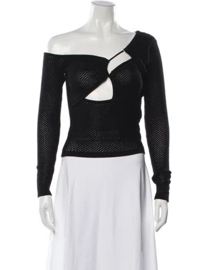 Pre-owned Ronny Kobo Off-the-shoulder Sweater In Black
