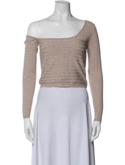 Pre-owned Ronny Kobo Off-the-shoulder Sweater In Neutrals