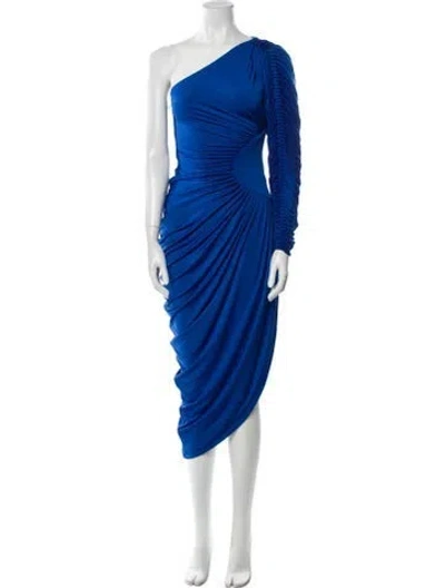 Pre-owned Ronny Kobo One-shoulder Long Dress In Blue
