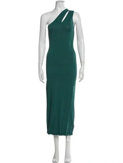Pre-owned Ronny Kobo One-shoulder Long Dress In Green