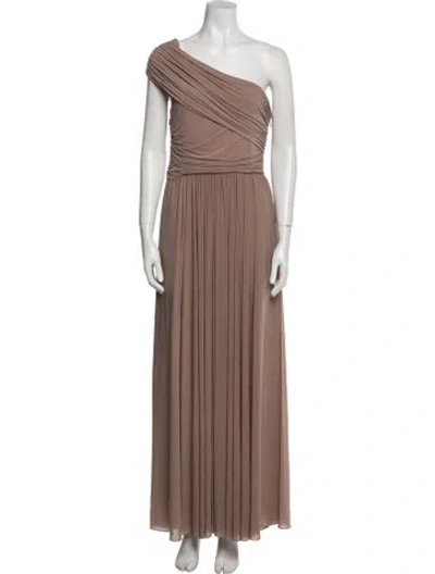 Pre-owned Ronny Kobo One-shoulder Long Dress In Neutral