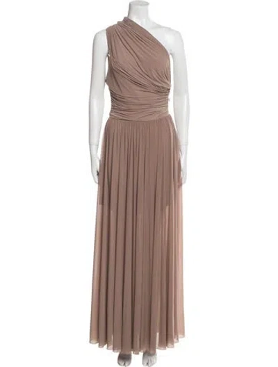 Pre-owned Ronny Kobo One-shoulder Long Dress In Neutral