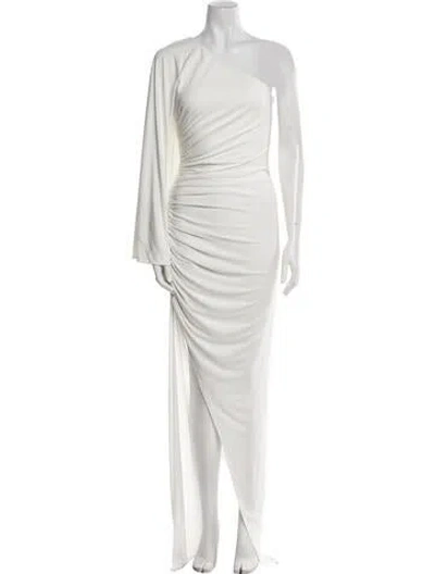 Pre-owned Ronny Kobo One-shoulder Long Dress In White