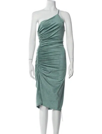 Pre-owned Ronny Kobo One-shoulder Midi Length Dress In Blue