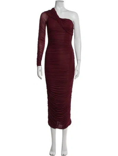Pre-owned Ronny Kobo One-shoulder Midi Length Dress In Red