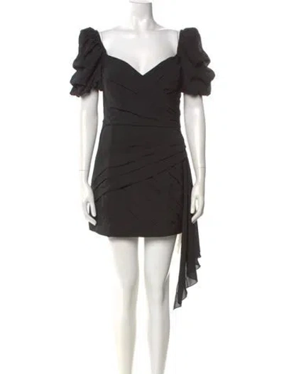 Pre-owned Ronny Kobo One-shoulder Mini Dress In Black