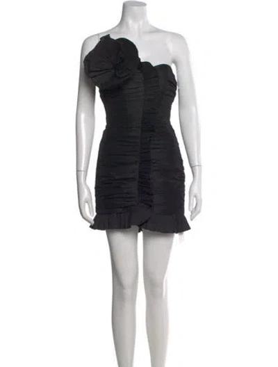 Pre-owned Ronny Kobo One-shoulder Mini Dress In Black