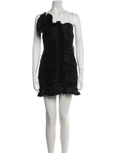 Pre-owned Ronny Kobo One-shoulder Mini Dress In Black