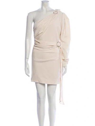 Pre-owned Ronny Kobo One-shoulder Mini Dress In Neutral