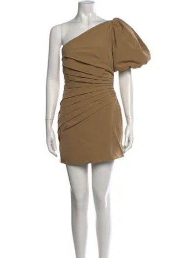 Pre-owned Ronny Kobo One-shoulder Mini Dress In Neutrals