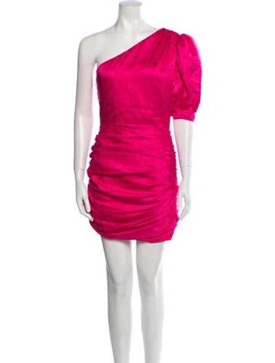 Pre-owned Ronny Kobo One-shoulder Mini Dress In Pink