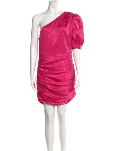 Pre-owned Ronny Kobo One-shoulder Mini Dress In Pink