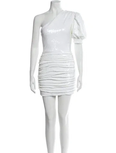Pre-owned Ronny Kobo One-shoulder Mini Dress In White
